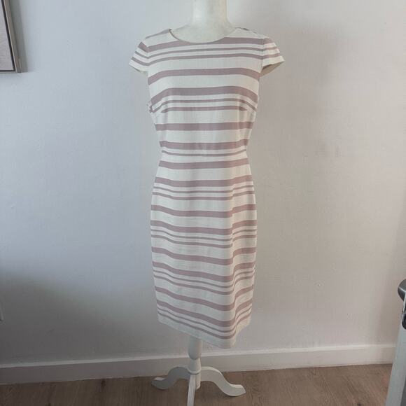 J. Crew Mother of the Bride Pink Ivory Sheath Wedding Knee Length 100% cotton - Picture 6 of 8